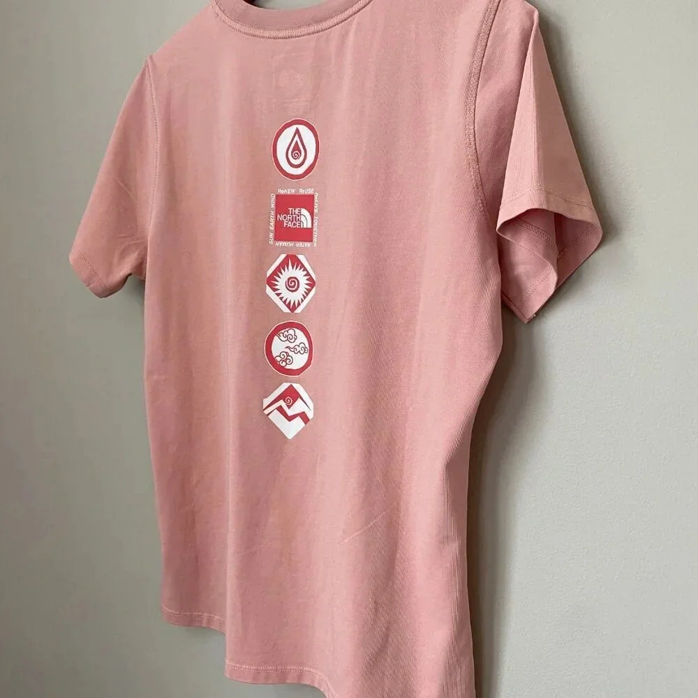 NWOT The North Face Womens Large Himalayan Bottle Short Sleeve Pink Logo T-Shirt - Picture 14 of 16